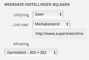 Weergave instellingen van de afbeelding