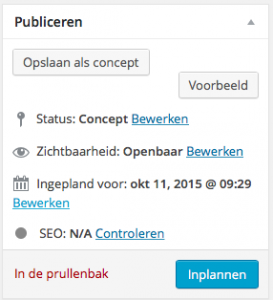 WP berichten inplannen