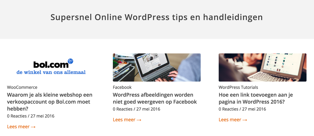 Berichten op homepagina verbergen