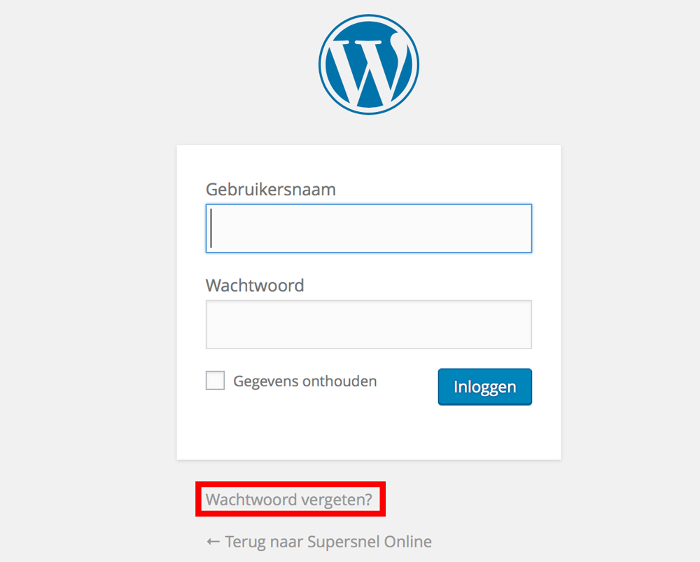 Nieuw wachtwoord aanvragen