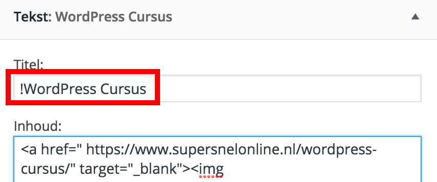 Uitroepteken voor de titel
