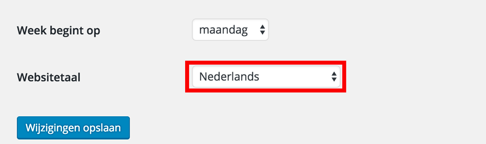 Websitetaal Nederlands