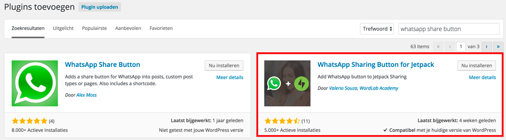 WhatsApp Sharing Button for Jetpack