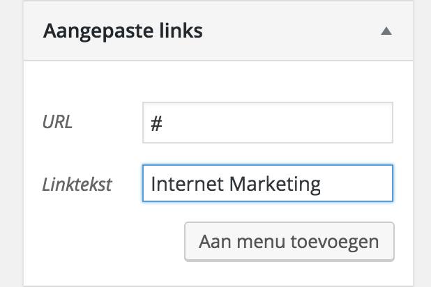 Aangepast links toevoegen