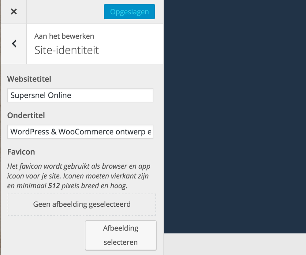 Site identiteit instellen