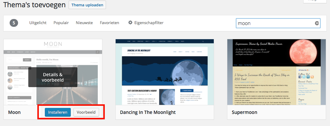 Thema installeren op WordPress