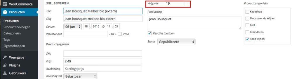 Handmatig sorteervolgorde aanpassen